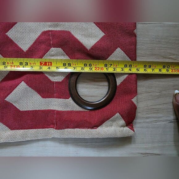 Red & Khaki Geometric Panel Set Of 4 35 X 88 - Picture 5 of 10